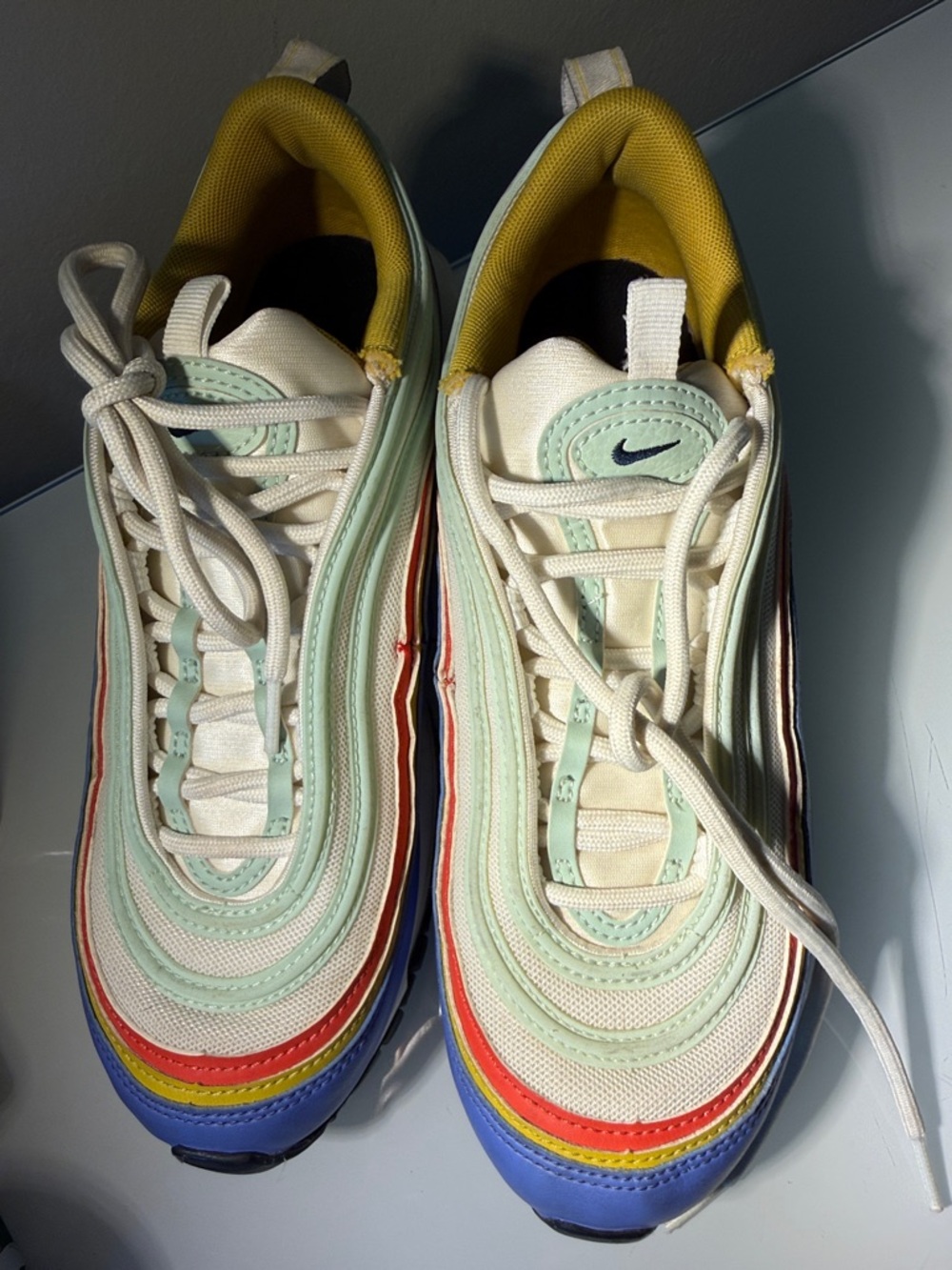 Nike Air Max 97 Sneakers - Blue, Yellow, Red, Mint, Cream